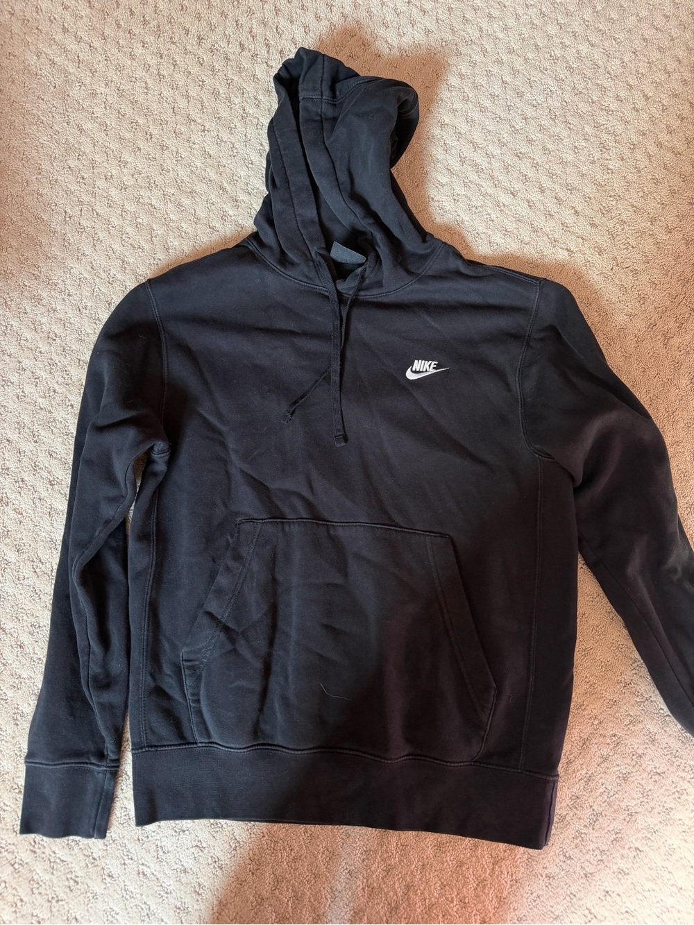 Nike Black Crewneck Hoodie with White Swoosh